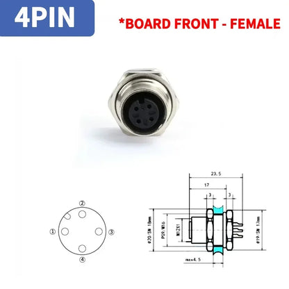 M12 4Pin 5 8Pin Sensor Connector Panel Back Mount Waterproof Flange Socket Threaded Coupling Male Female A Code Connectors