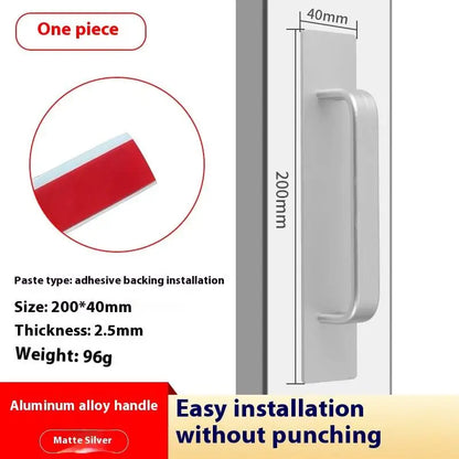 New Aluminium Alloy Punch-Free Furniture Cabinet Handle Sliding Door Pull and Flush Hardware Set for Wood Door Drawer