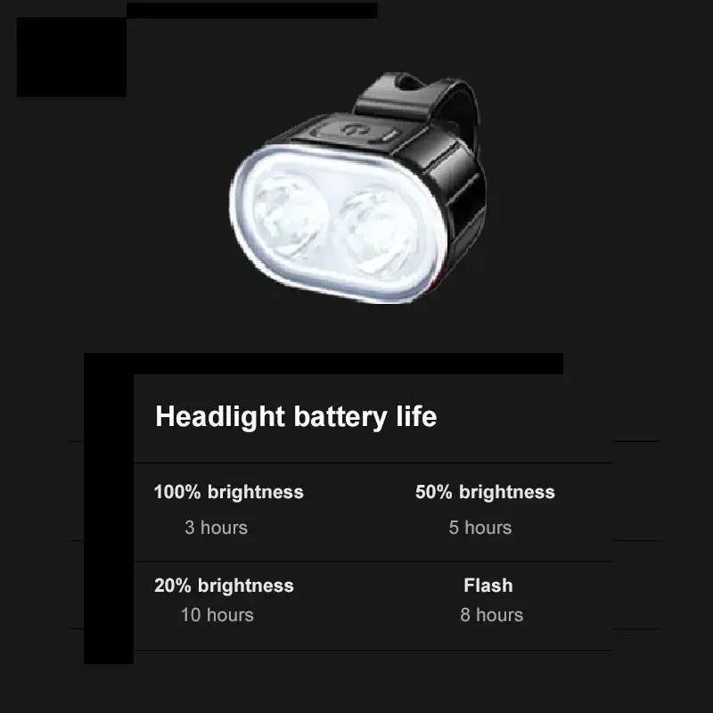 Rechargeable Bike Light Set Front Light with Taillight Mini Night Safety Warning Bicycle Accessories for Night Outdoor Cycling