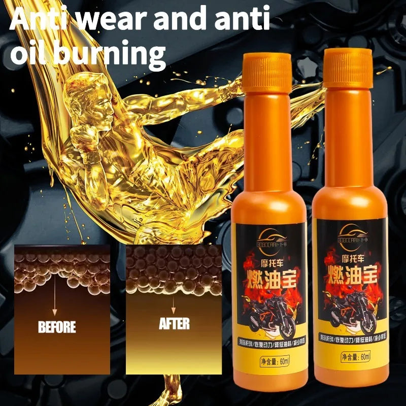 60ml Motorcycle Fuel Additive Electric Scooter Oil Tank Engine Carbon Removal Cleaning Agent Fuel Treasure Combustion Improver