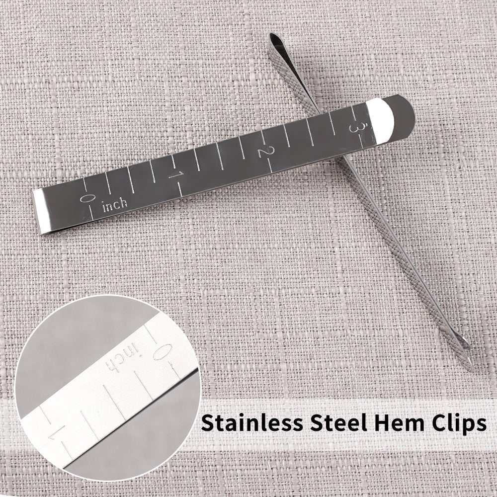 10/1PCS Hemming Clips Stainless Steel Sewing Clip Stainless Steel Ruler for DIY Sewing&Stitching Pinning Marking Quilting Ruler
