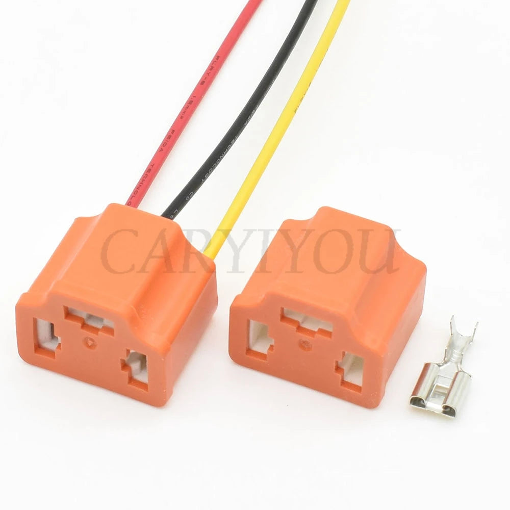 3 Pin 7.8 Series H4 Car Light Bulb Plug Ceramic High Temperature Resistant Socket AC Assembly Auto Relay Lamp Holder