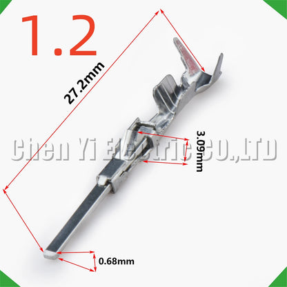 1.2mm Wire Crimp Pins Male/Female 50pcs for Automotive Connector Harness