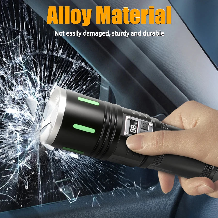 Super Powerful 19000000LM LED Flashlight Rechargeable Big Aperture Torch