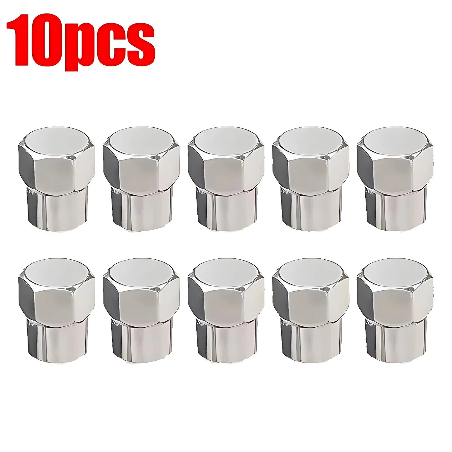 Car Flat Head Valve Caps Universal Chrome Tyre Valve Stem Caps