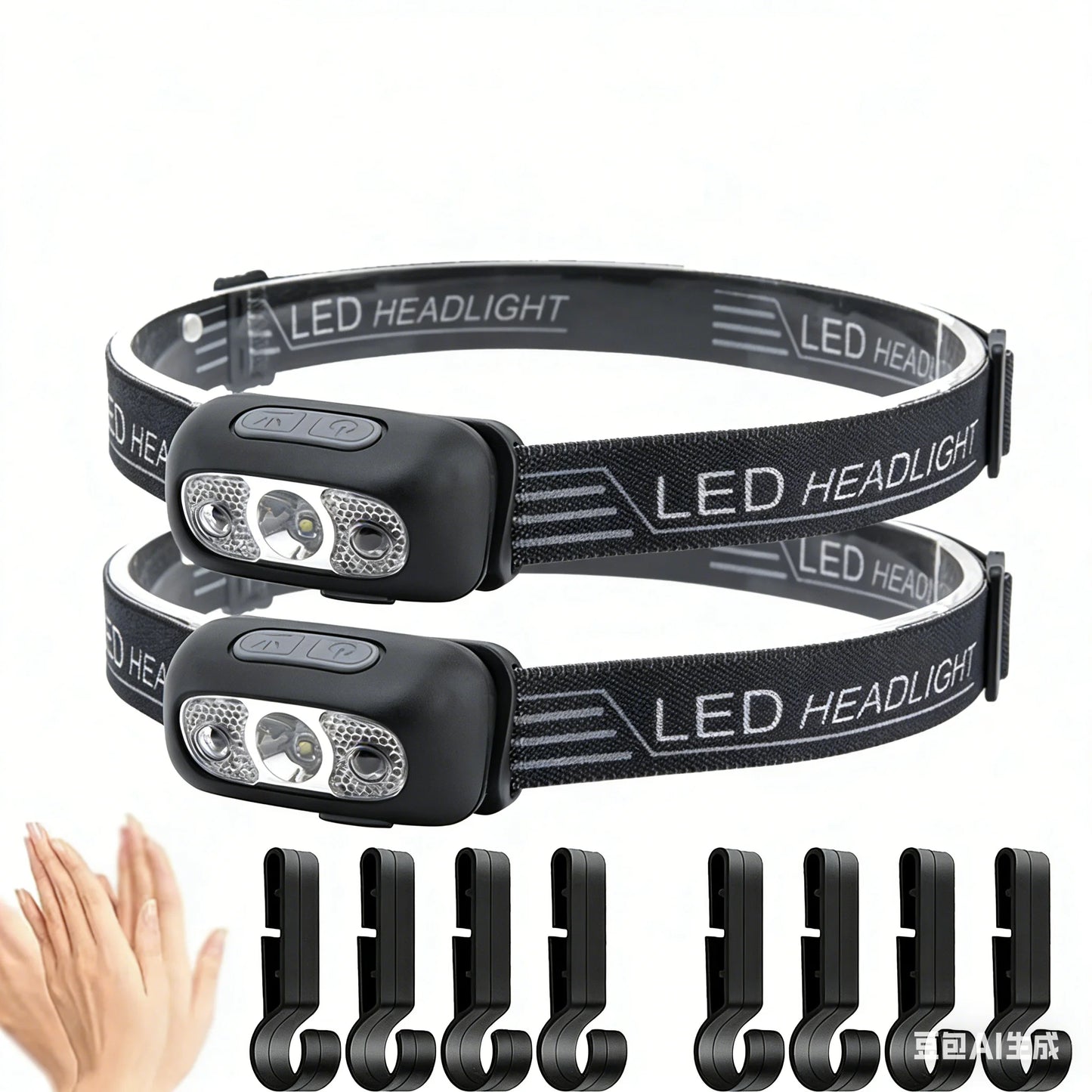 USB-C Rechargeable LED Headlamp Sensor Headlight for Outdoor