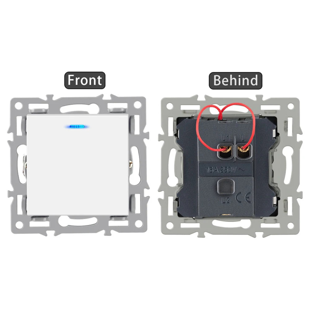 For 82mm Panels Single-gang Module 82 Push Switch Staircase Lighting Single Gang Switch Module Single-pole Single-throw