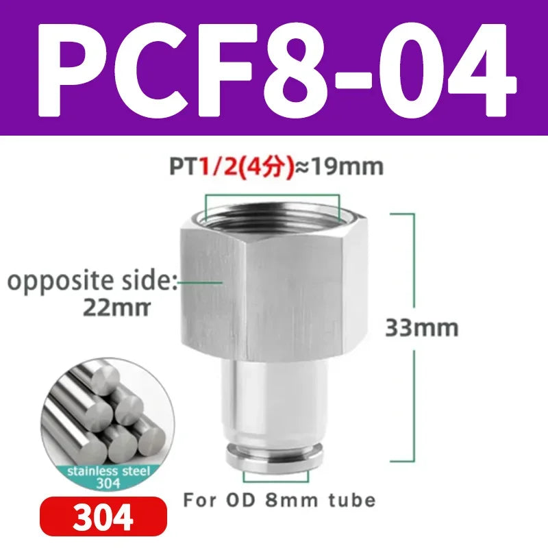 304 Stainless Steel Quick-Connect Air Hose Fittings BSP 1/8 1/4 3/8 1/2 Pneumatic Pipe Connectors Corrosion Resistant