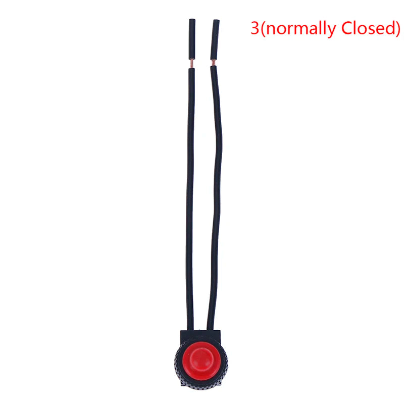 220V Waterproof Push Button On Off Switch With 4 Inch Lead Wire Black