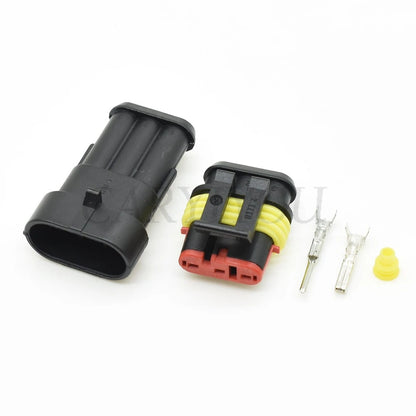 3 Pin 1.5mm Sealed Waterproof Connector 282087-1 282105-1 DJ7031-1.8 PA66 with Terminals and Seals