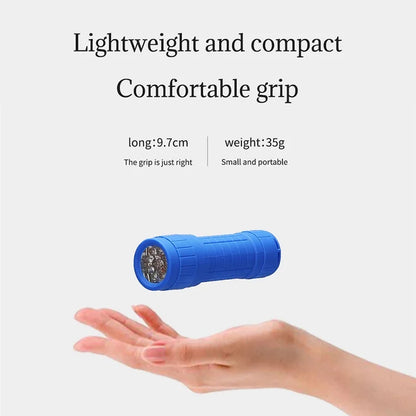 Mini Portable Children's Flashlight Nine XPE Lamp Beads Strong Lighting Using 3 NO.7 Batteries Fixed Focus Pocket Outdoor Torch