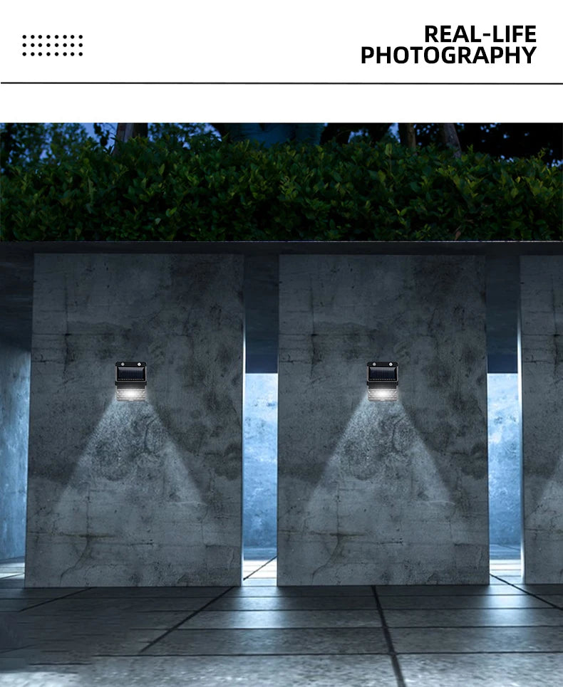 Mini Solar LED Wall Lamp with Light Sensor Waterproof Garden Light