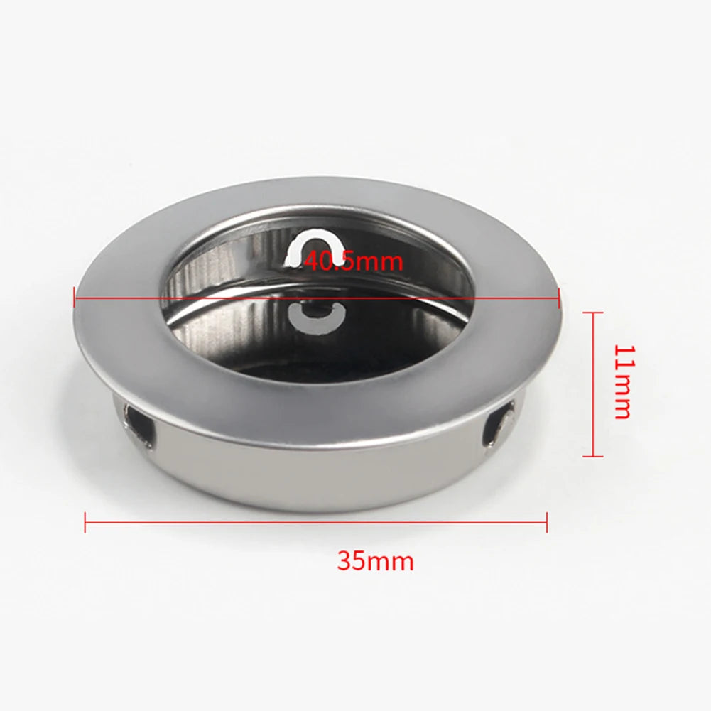 Stainless Steel Satin Circular Flush Sliding Door Handle Set Recessed Round Pull Handle for Pocket Doors Interior Use