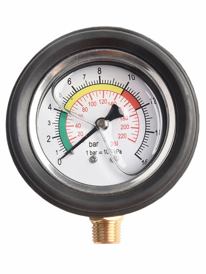 0–220psi Car Tire Air Pressure Gauge for Inflator Pump, Tire Repair Tool with 11mm & 13mm Thread Diameter