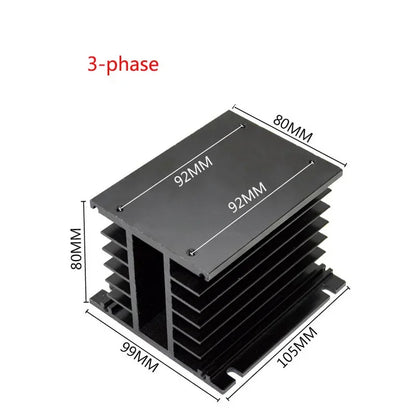Aluminum Heat Sink for SSR Solid State Relay 10A–100A 12V–220V Cooling Base Single/Three Phase