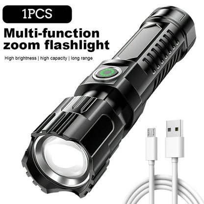 Ultra Bright Rechargeable LED Flashlight Zoomable High Lumens