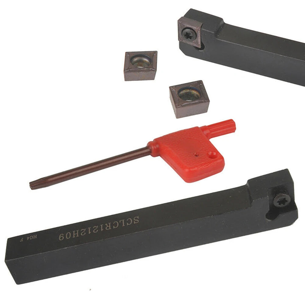 SCLCR1212H09 Holder Bracket Lathe Tool Cutter With 10pcs CCMT09T304-PM Insert 100mm Length 12mm Width Turning Tool Holder
