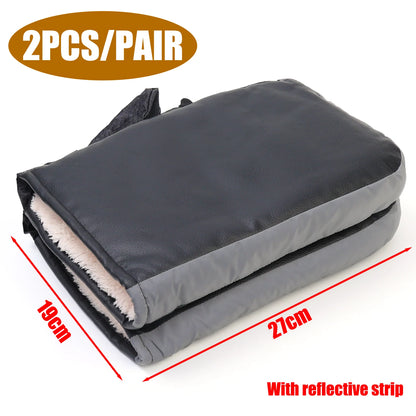 Motorcycle Handlebar Muffs – Thick Warm Grip Handle Covers, Rainproof Winter Warmer Gloves for Scooter & Motorcycle