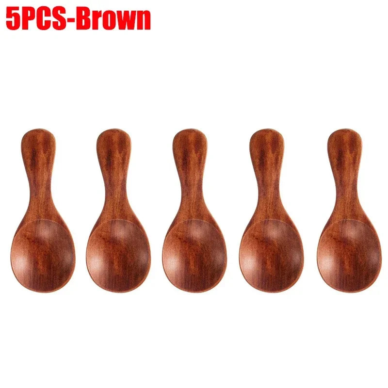Small Wooden Spoon Tea Honey Coffee Condiment Mini Spoon 10/1PCS