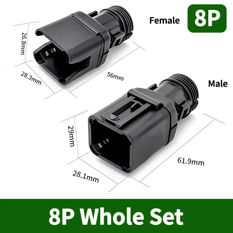 2-12P DT Connector Male Female Tail Clip Set 1011-235-0405 with Corrugated Pipe Harness Protective Sheath