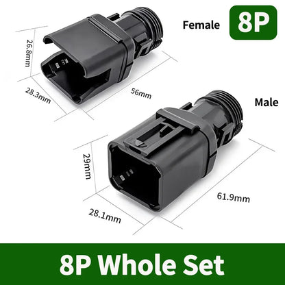 2-12P DT Connector Male Female Tail Clip Set 1011-235-0405 with Corrugated Pipe Harness Protective Sheath