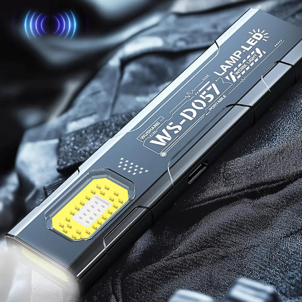 Portable EDC COB LED Flashlight with Magnetic Rechargeable Work Light