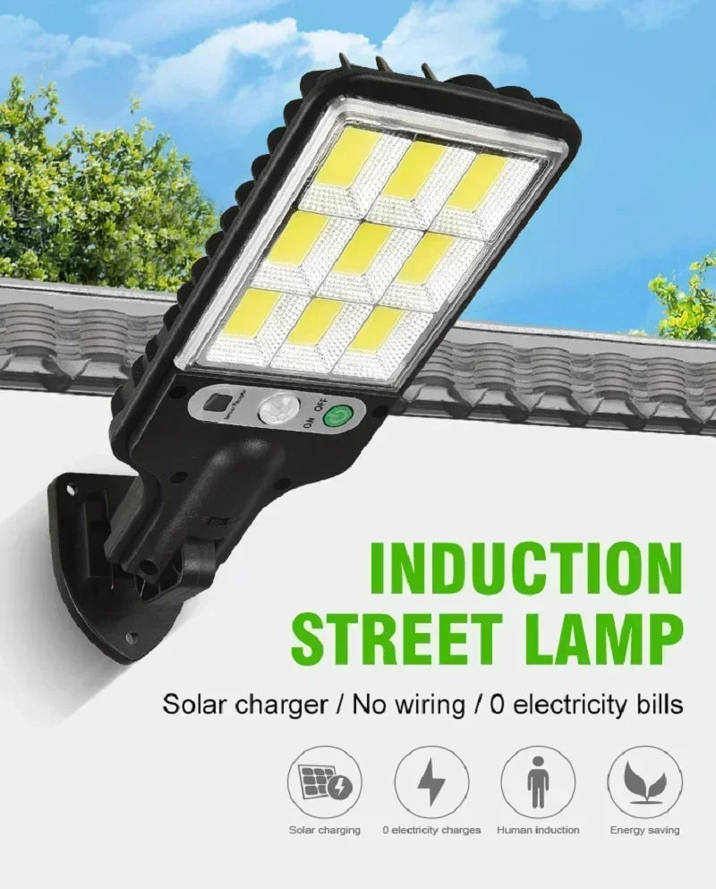 108COB Solar Street Lights Outdoor Waterproof Human Body Sensing Courtyard Garden Wall Household Lights Rural Road Wall Lights