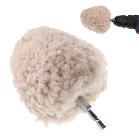 140*100mm / 5.51*3.93inch Wool Buffing Wheel Ball Hex Shank Wool Polishing Wheel For Paint Metal Wood And Stone
