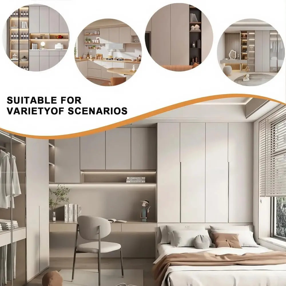 10/1Sets Non-Magnetic Touch Latch Cabinet Door Catch Push To Latch and Unlatch Furniture Cupboard Wardrobe Drawer Accessories