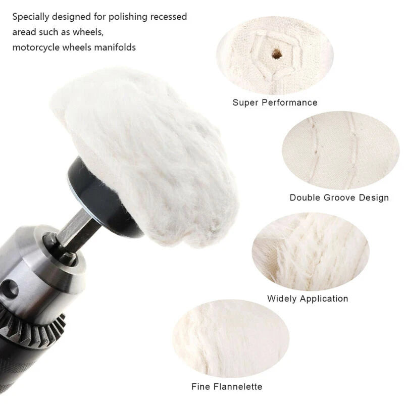 6PCS Stainless Steel Polishing Wheel Set | Cloth + Steel Polisher for Metal, Jewelry, Glass, Aluminum, Ceramic, Wood
