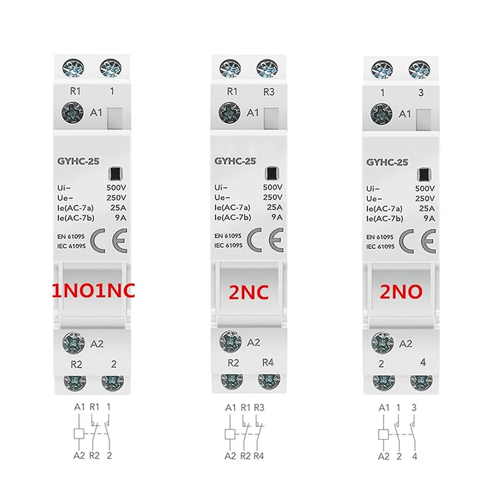 25A Contact Din Rail Mount RoHS Compliant Transparent Flip Cover Flame Retardant Plastic Low Power Consumption