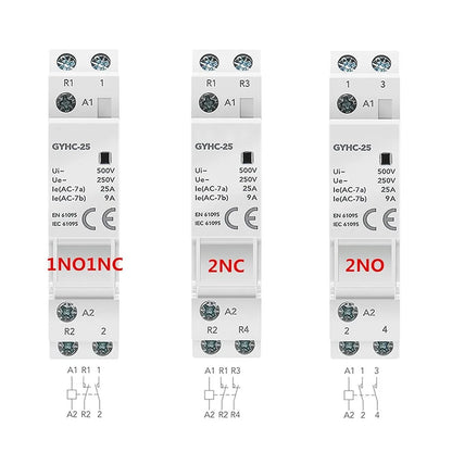 25A Contact Din Rail Mount RoHS Compliant Transparent Flip Cover Flame Retardant Plastic Low Power Consumption