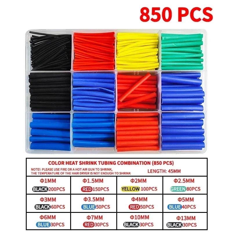 Heat Shrink Tubing Kit 530-800PCS 2:1 Shrinkable Wire Wrap Tubing Cover Protection