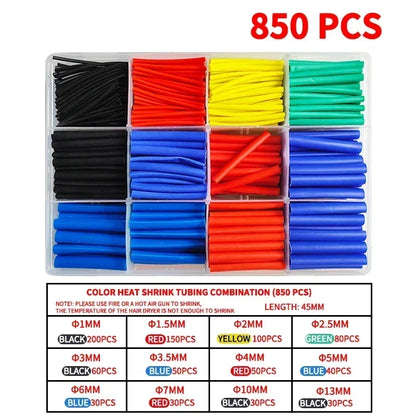 Heat Shrink Tubing Kit 530-800PCS 2:1 Shrinkable Wire Wrap Tubing Cover Protection