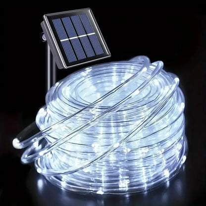 2026 Christmas Decoration Solar LED Outdoor Light String, Garden Terrace Wedding Party Tree Rope Fairy Tube