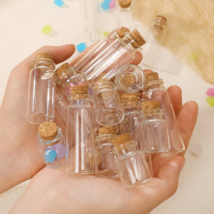 Mini Glass Bottles with Cork Stoppers — 5ml to 20ml Vials, 10pcs