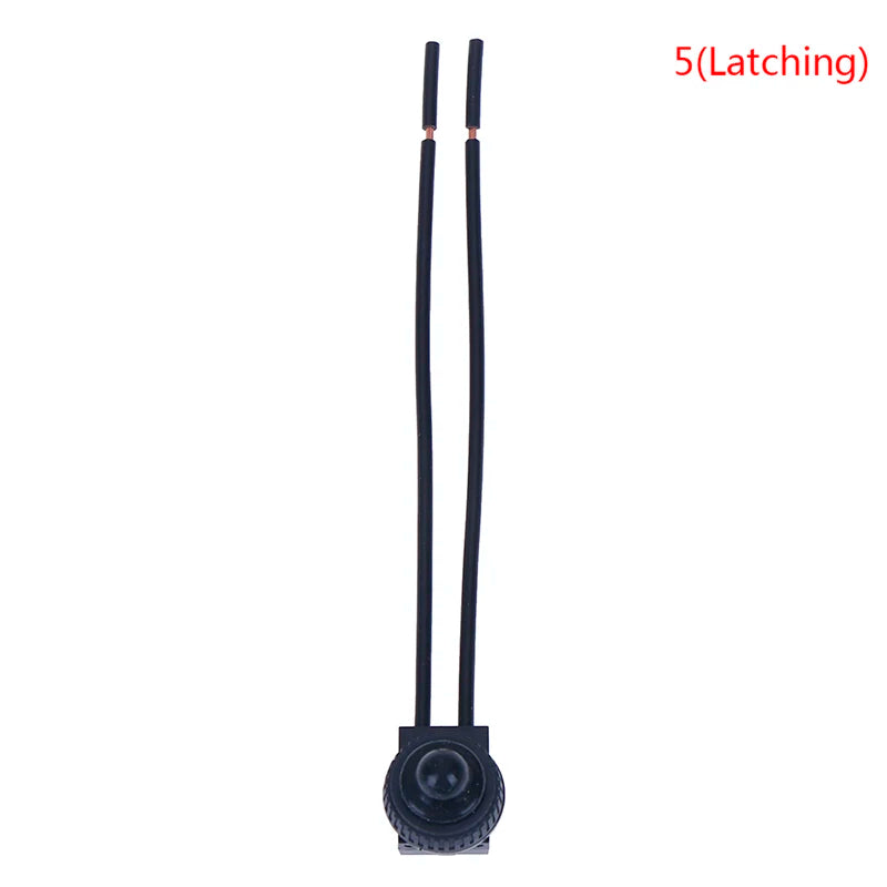 220V Waterproof Push Button On Off Switch With 4 Inch Lead Wire Black