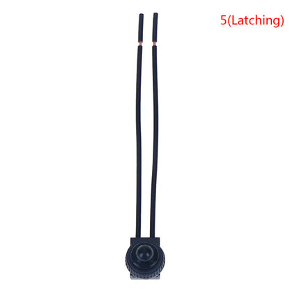 220V Waterproof Push Button On Off Switch With 4 Inch Lead Wire Black