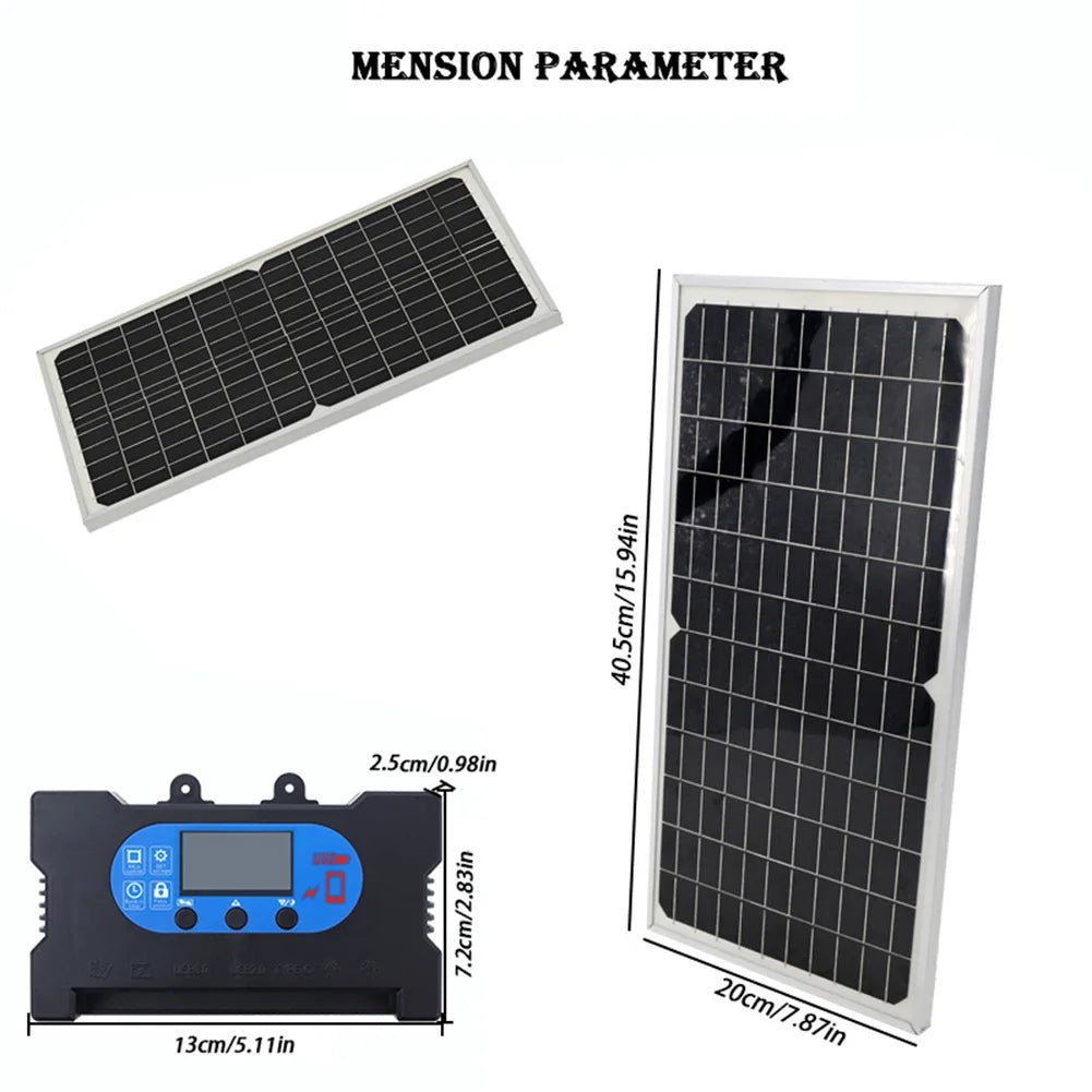 17W Monocrystalline Solar Panel Providing 5V 12V 18V Output Suitable for Battery Charging and Drive Controller Use