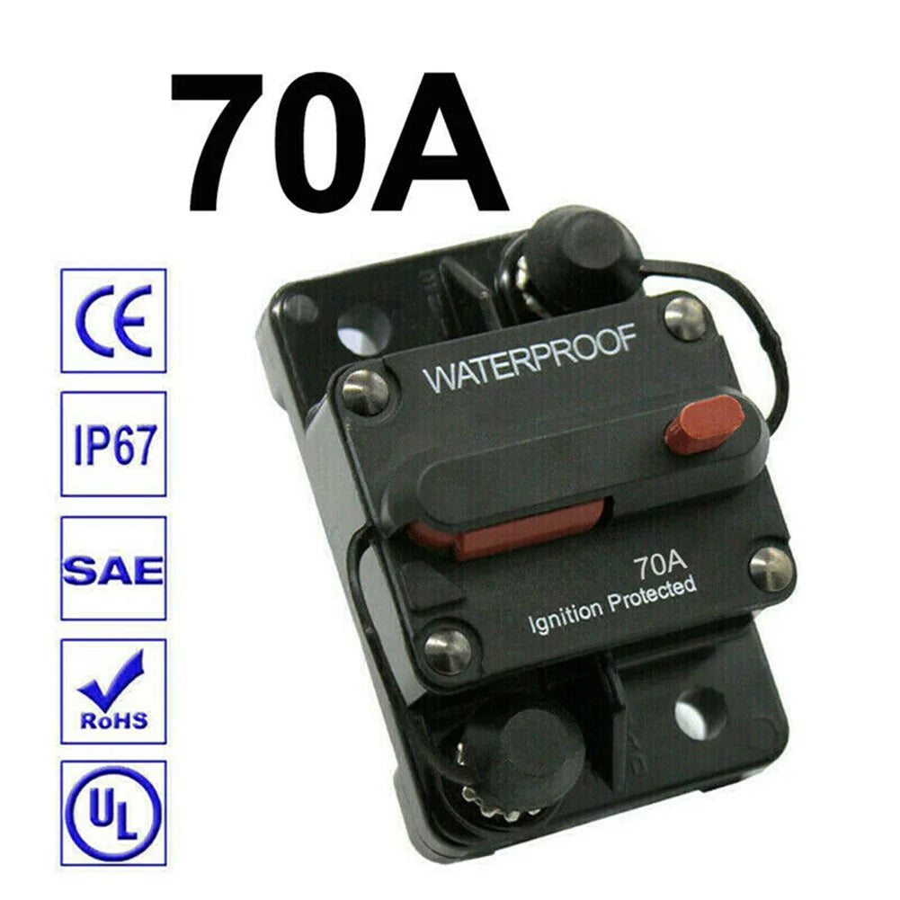 Color Black Manual Reset Fuse Sealed And Waterproof M6 Connection Studs Manual Reset Switch Protective Rubber Cap