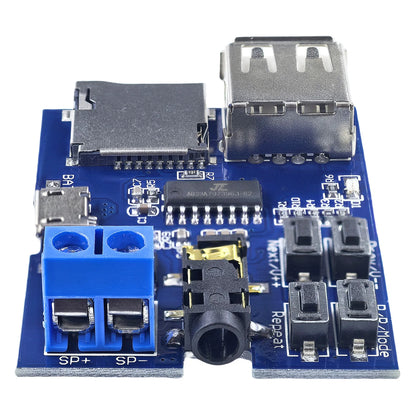 TF Card and USB MP3 Decoder Player Module with Amplifier, 3.7-5.5V Power, Micro USB/Type-C Input