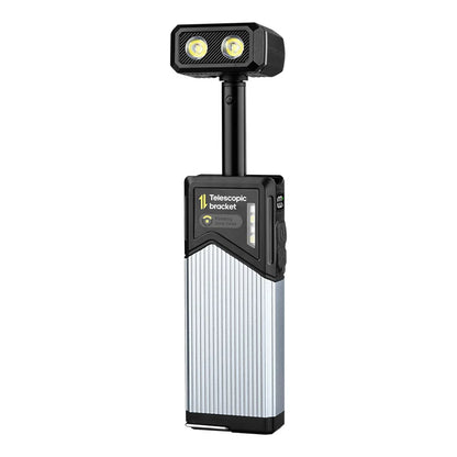 Portable Telescopic LED Work Light with Magnetic/Clip C Rechargeable Auto Repair Flashlight Red White Side Light Outdoor Camping