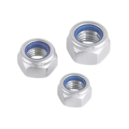 200pcs 304 Stainless Steel Nylock Hex Nut Assortment Kit