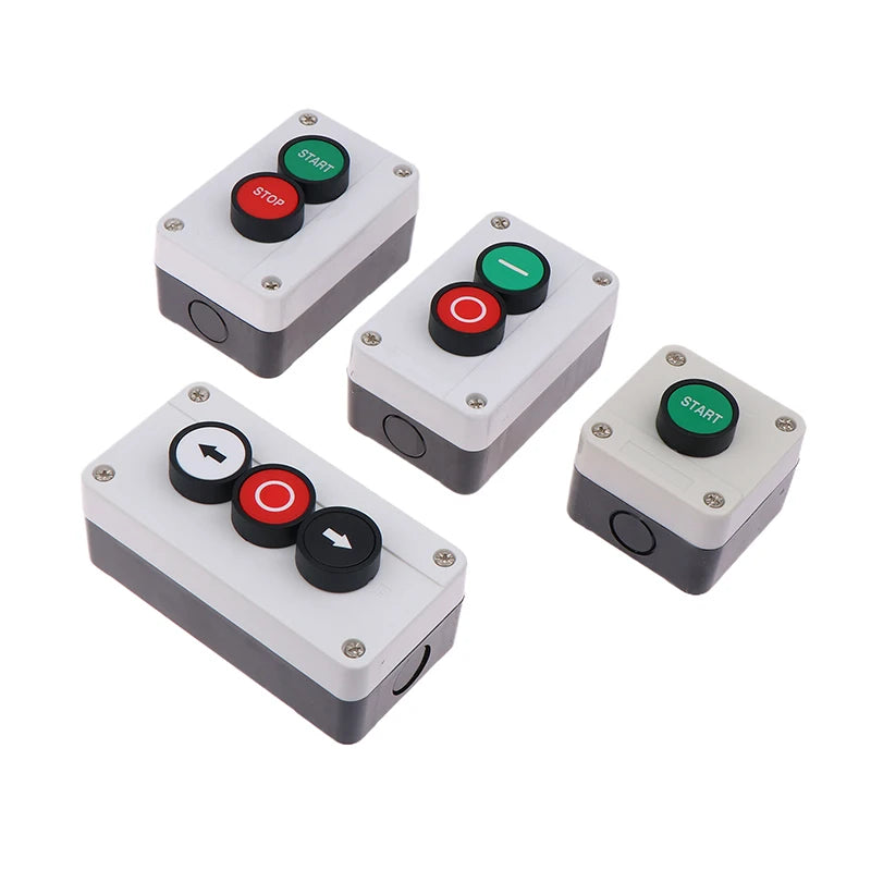 Emergency Stop Industrial Control Button Box with Arrow Symbol CNC Start Stop Self-Sealing Waterproof Button Switch
