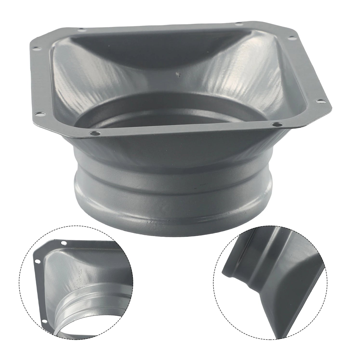 For Kitchen Hood Ventilator Pipe Connecting Vent Flange Exhaust Duct 4-10inch Electrostatic Spray Metal Silver-gray