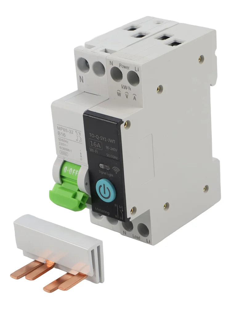 Smart WiFi Circuit Breaker Switch for DIN Rail Installation with Multi Function Timer and Real Time Energy Usage Insights