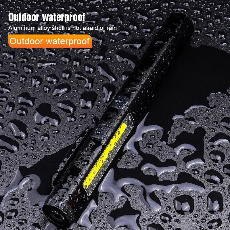 Portable UV LED Pen Light USB Rechargeable Work Lantern with Magnet