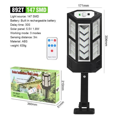 Powerful Solar LED Street Light – 3 Modes with Motion Sensor Super Bright COB Wall Lamp for Outdoor Garden & Yard Lighting