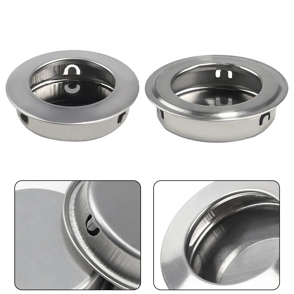Stainless Steel Satin Circular Flush Sliding Door Handle Set Recessed Round Pull Handle for Pocket Doors Interior Use