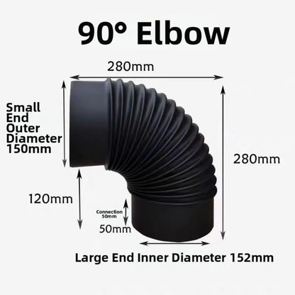 Stainless Steel Elbow Pipe 90 Degree Angle for Fireplace and Stove to Optimize Smoke Flow and Ventilation Setup